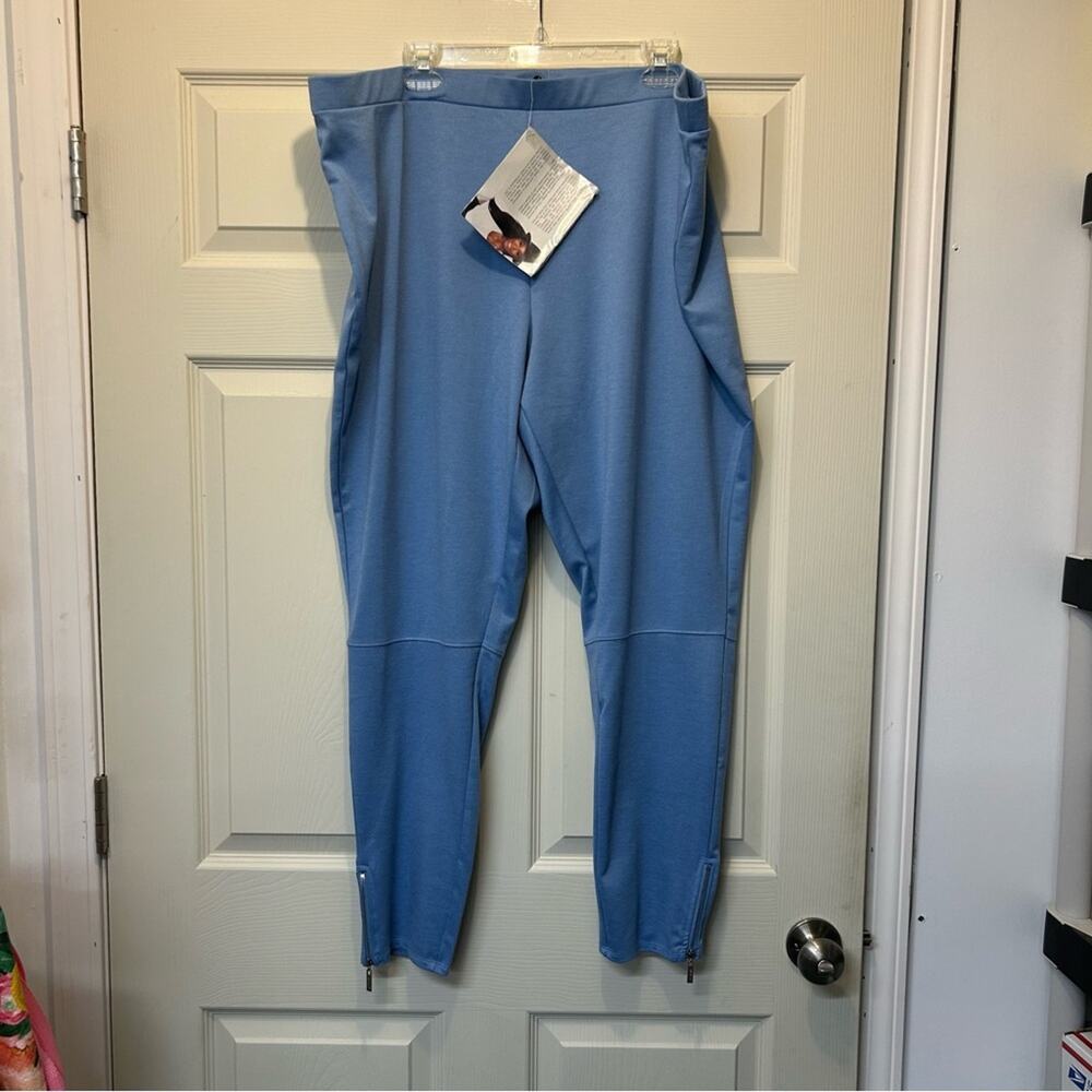Serena Williams Signature Blue Pink Joggers Lounge Pants Zip Ankle Comfort 3X - Picture 4 of 9